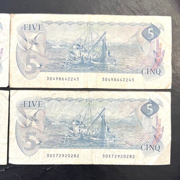 Splendid Set of 4 x 1979 Canada $5 Bills! - Picture 6 of 11